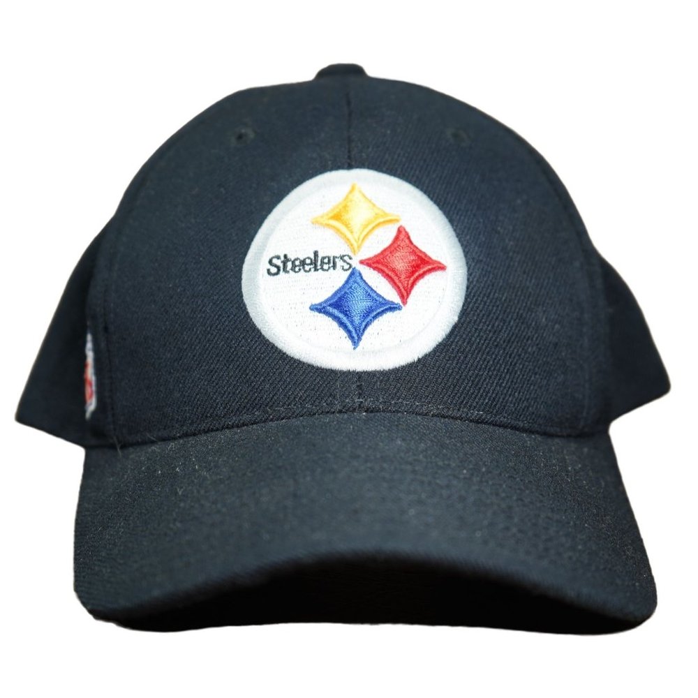 Pittsburgh Steelers Reebok Black Logo NFL On Field Strapback Hat